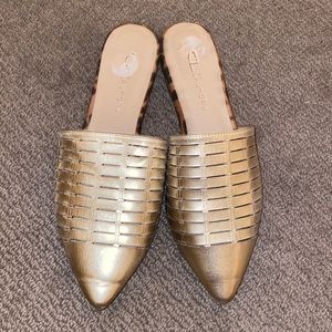 Golden Leopard Mules